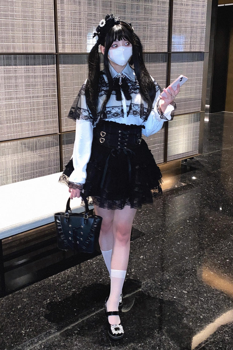 Sweet Lolita Headdress - Mist Veil, 3 Colors, Lace Trim, Long Sleeves - main product image