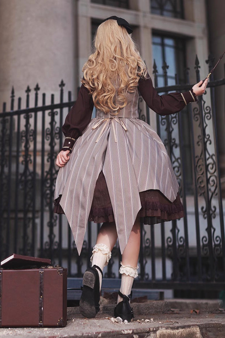 Sweet Lolita Jacket - Brown/grey Witch's Notes, 2 Colors, Ruffled, Classic Style - additional product view 7