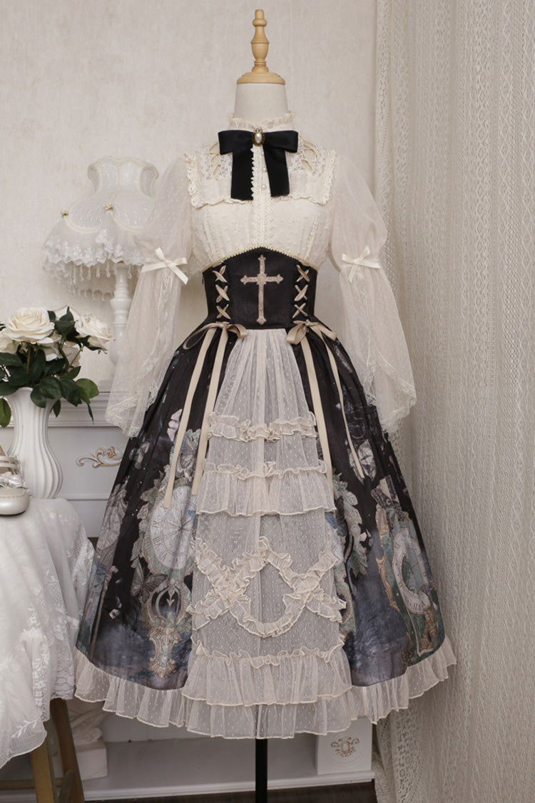 Sweet Lolita Jacket - Multi-color Cardigan, Multi-Color, Ruffled, Printed, Classic Style - additional product view 6