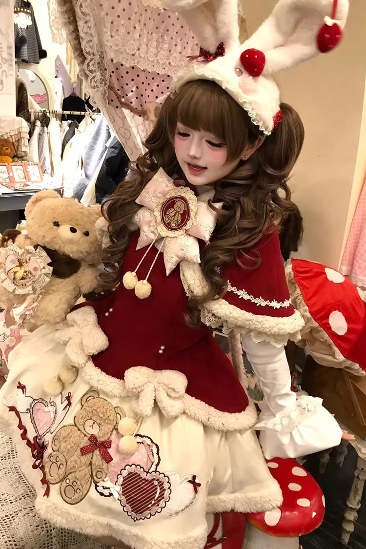 Sweet Lolita Jacket - New Year, Red, Long Sleeves, Bow Detail, Lace Trim - additional product view 7
