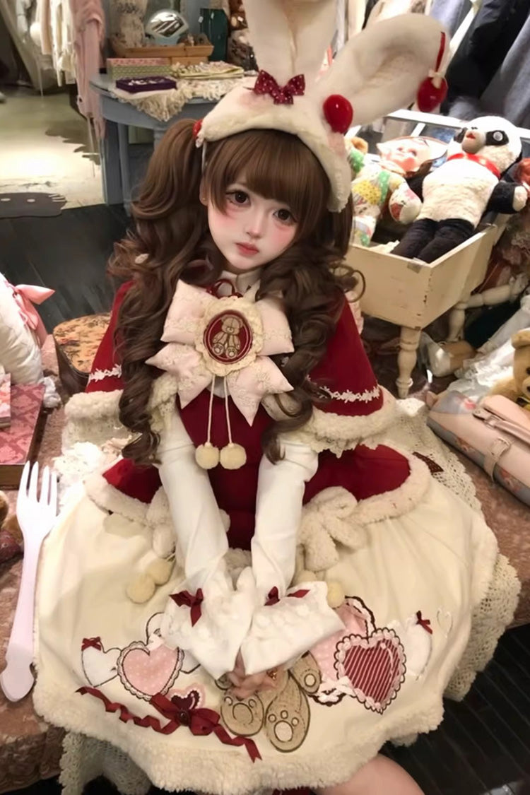 Sweet Lolita Jacket - New Year, Red, Long Sleeves, Bow Detail, Lace Trim - additional product view 8
