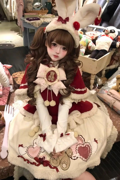 Sweet Lolita Jacket - New Year, Red, Long Sleeves, Bow Detail, Lace Trim - additional product view 8