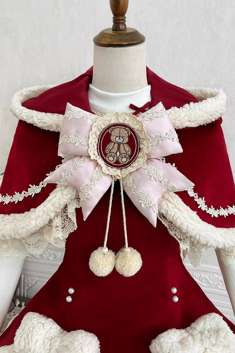 Sweet Lolita Jacket - New Year, Red, Long Sleeves, Bow Detail, Lace Trim - additional product view 9