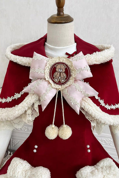Sweet Lolita Jacket - New Year, Red, Long Sleeves, Bow Detail, Lace Trim - additional product view 9