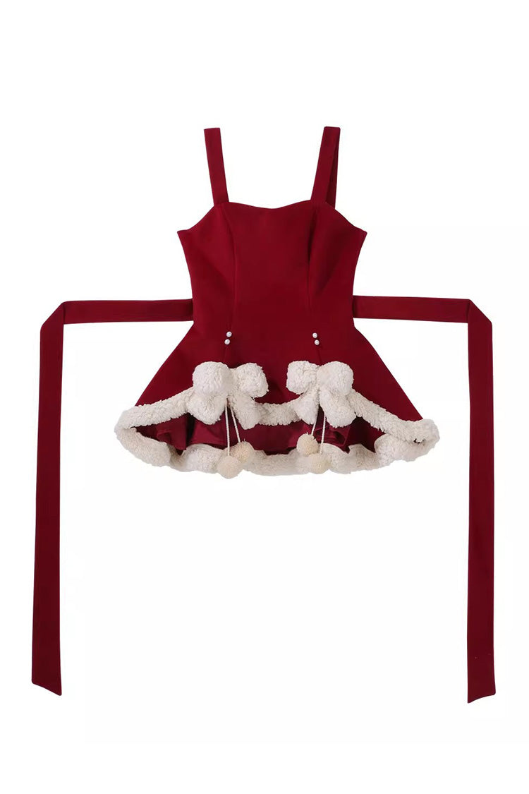 Sweet Lolita Jacket - New Year, Red, Long Sleeves, Bow Detail, Lace Trim - S JSK / M JSK / L JSK option