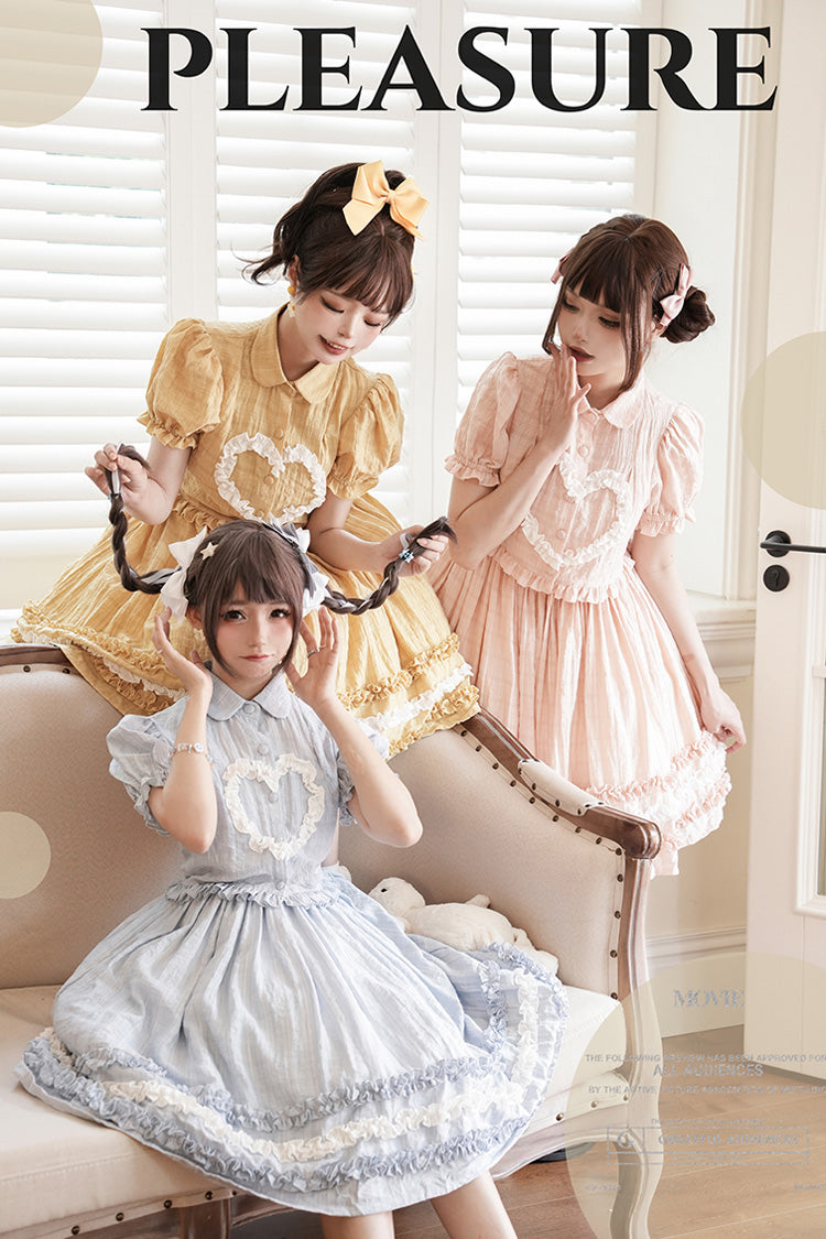 Sweet Lolita JSK - Buji Island, 4 Colors, Ruffled, Bow Detail - additional product view 5