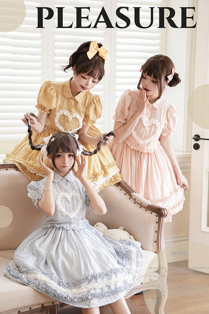 Sweet Lolita JSK - Buji Island, 4 Colors, Ruffled, Bow Detail - additional product view 5