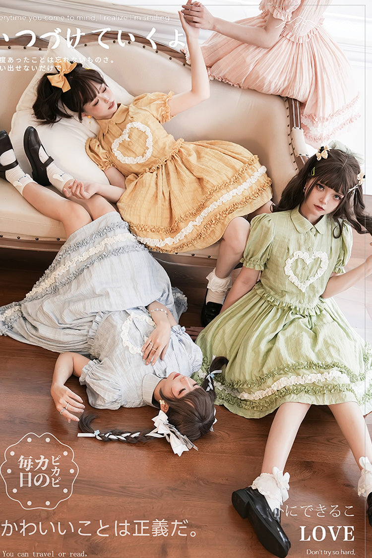 Sweet Lolita JSK - Buji Island, 4 Colors, Ruffled, Bow Detail - additional product view 6