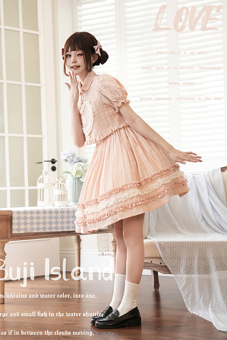 Sweet Lolita JSK - Buji Island, 4 Colors, Ruffled, Bow Detail - additional product view 8