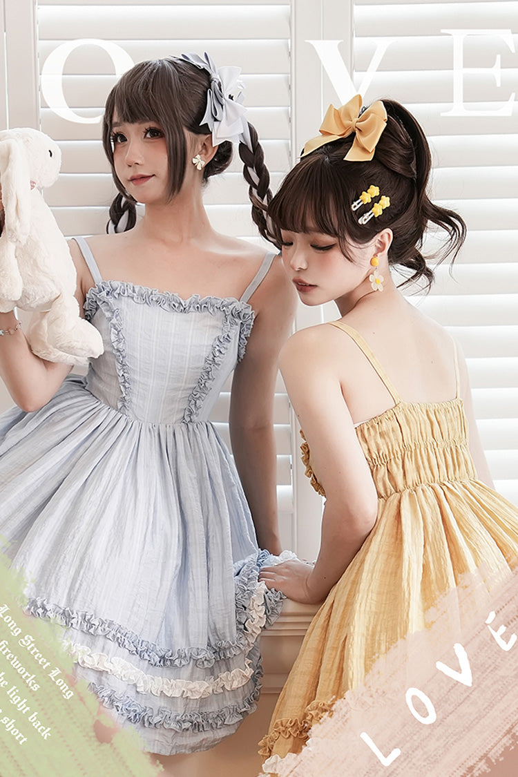 Sweet Lolita JSK - Buji Island, 4 Colors, Ruffled, Bow Detail - additional product view 11