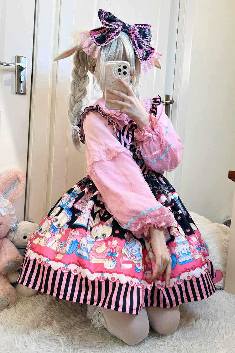 Sweet Lolita JSK - Bunny Pastry Chef, 3 Colors, Bow Detail, Printed, Gothic Style - additional product view 5