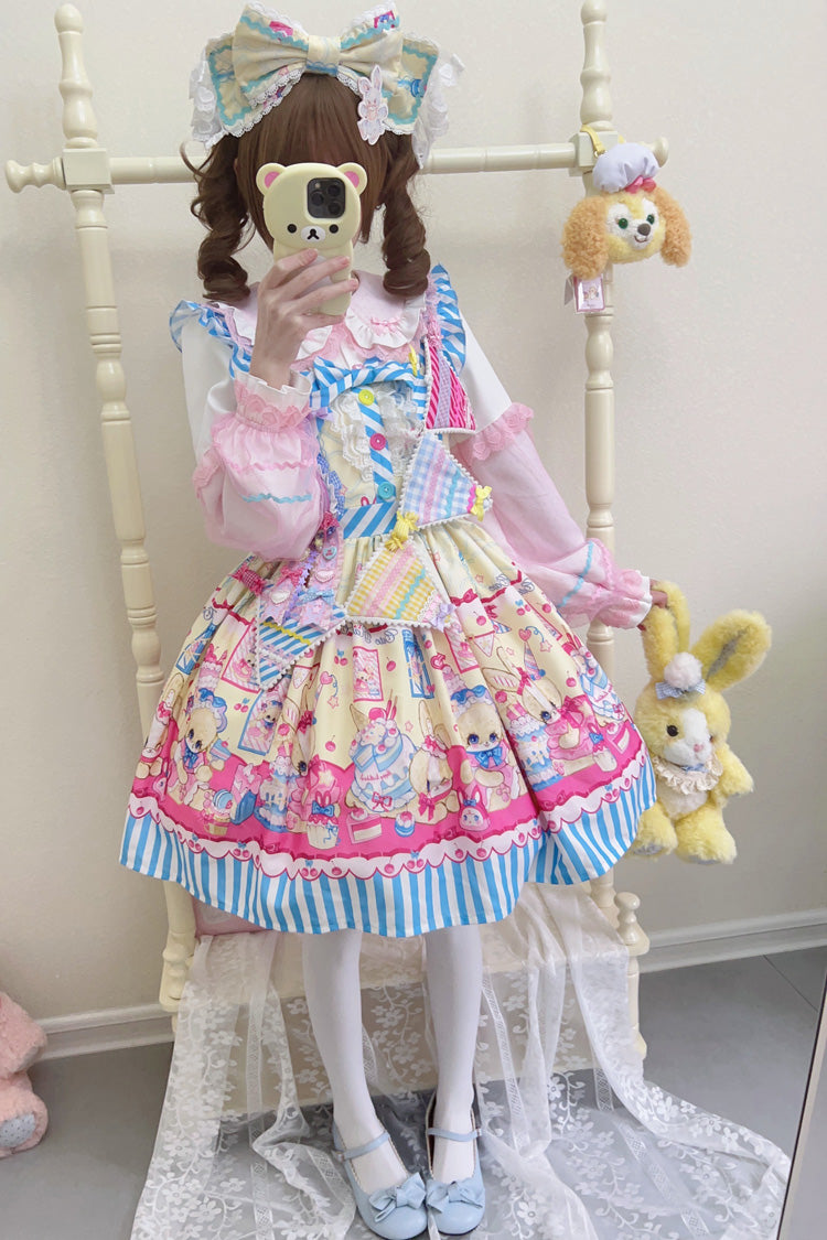 Sweet Lolita JSK - Bunny Pastry Chef, 3 Colors, Bow Detail, Printed, Gothic Style - additional product view 9