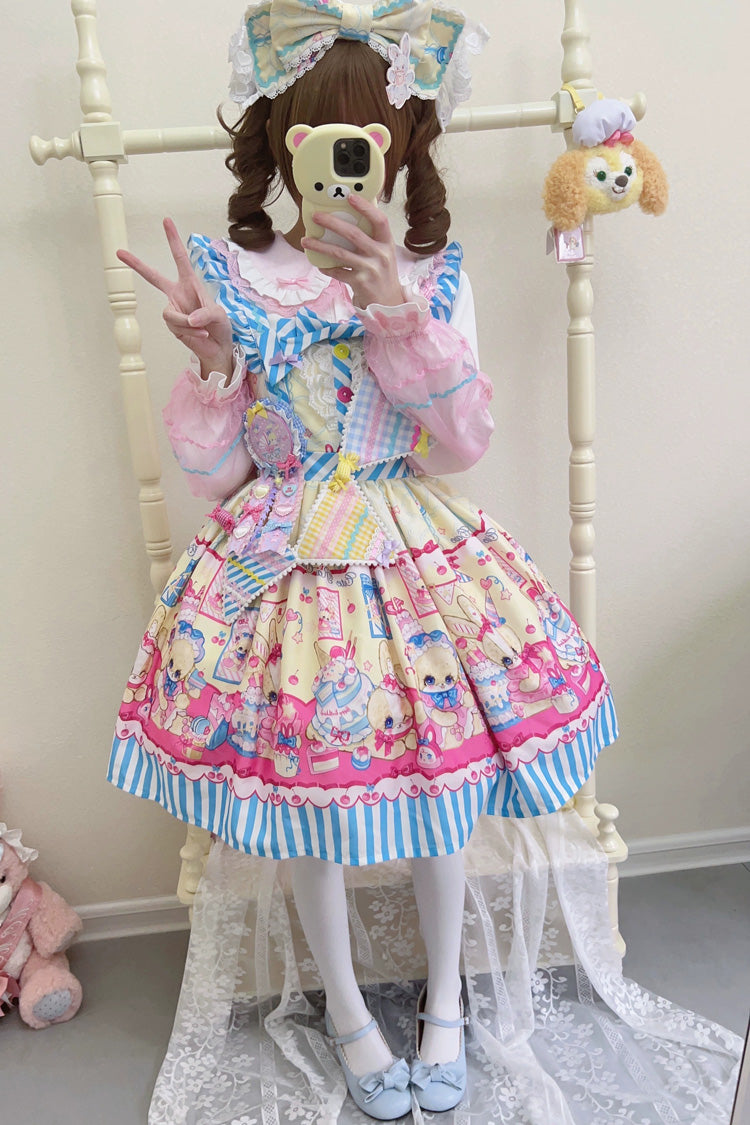 Sweet Lolita JSK - Bunny Pastry Chef, 3 Colors, Bow Detail, Printed, Gothic Style - additional product view 10