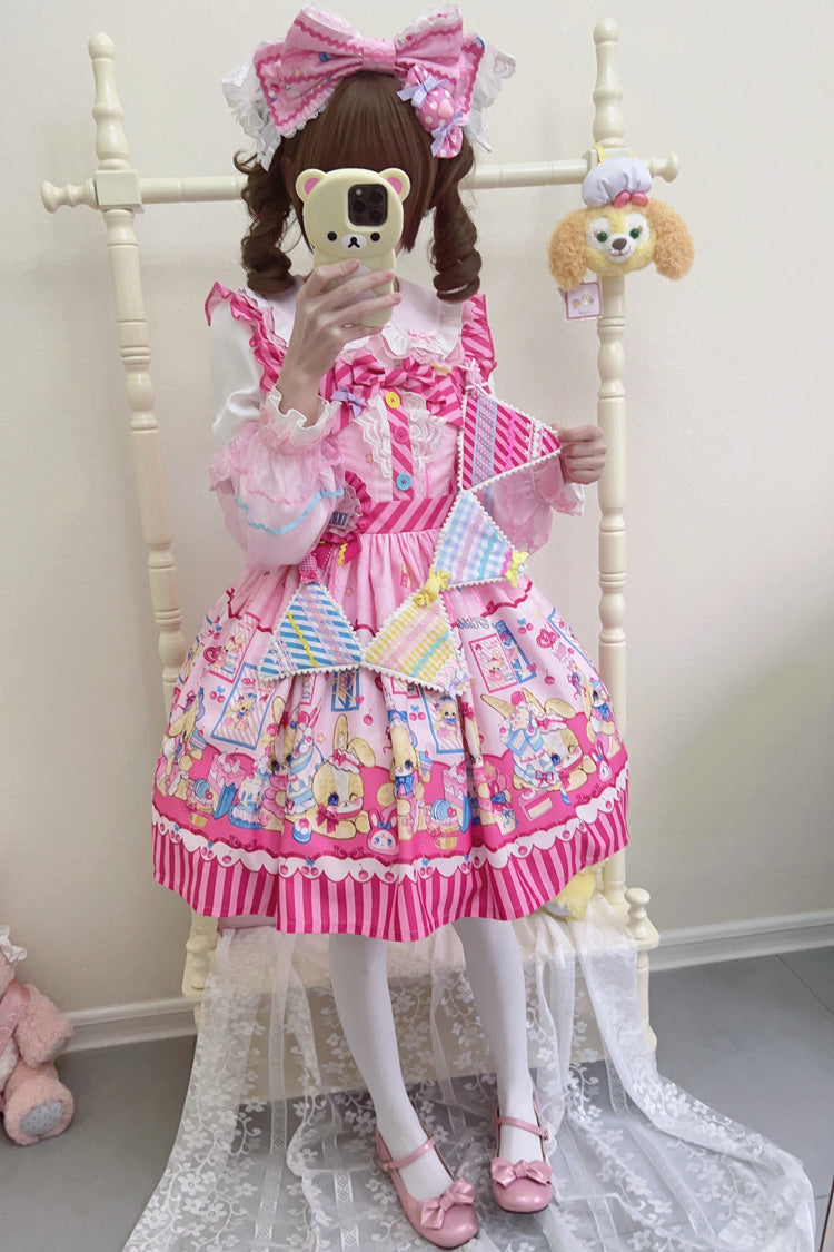 Sweet Lolita JSK - Bunny Pastry Chef, 3 Colors, Bow Detail, Printed, Gothic Style - additional product view 13