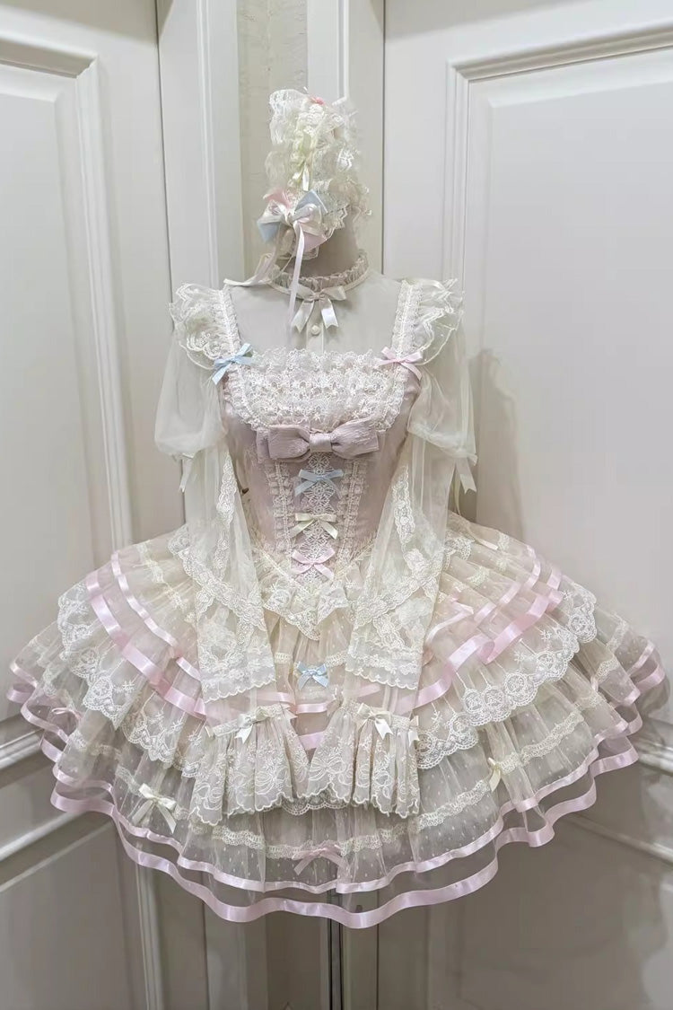 Sweet Lolita JSK - Butterfly Heart Ballet, Pink, Layered, Ballet-Inspired Style - additional product view 3
