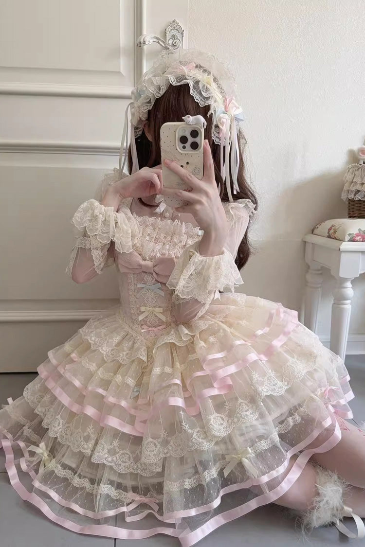 Sweet Lolita JSK - Butterfly Heart Ballet, Pink, Layered, Ballet-Inspired Style - additional product view 6