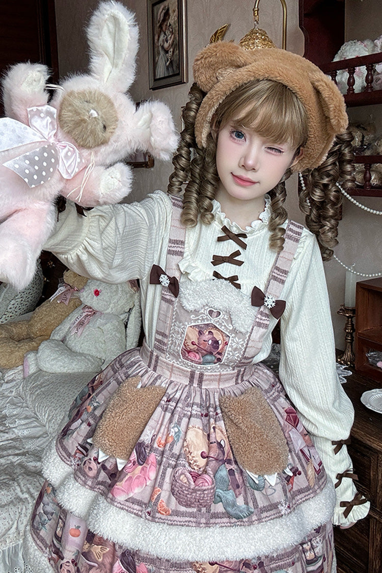 Sweet Lolita JSK - Capybara, 2 Colors, Printed, Layered - Lolita Coordinate Dress - additional product view 3