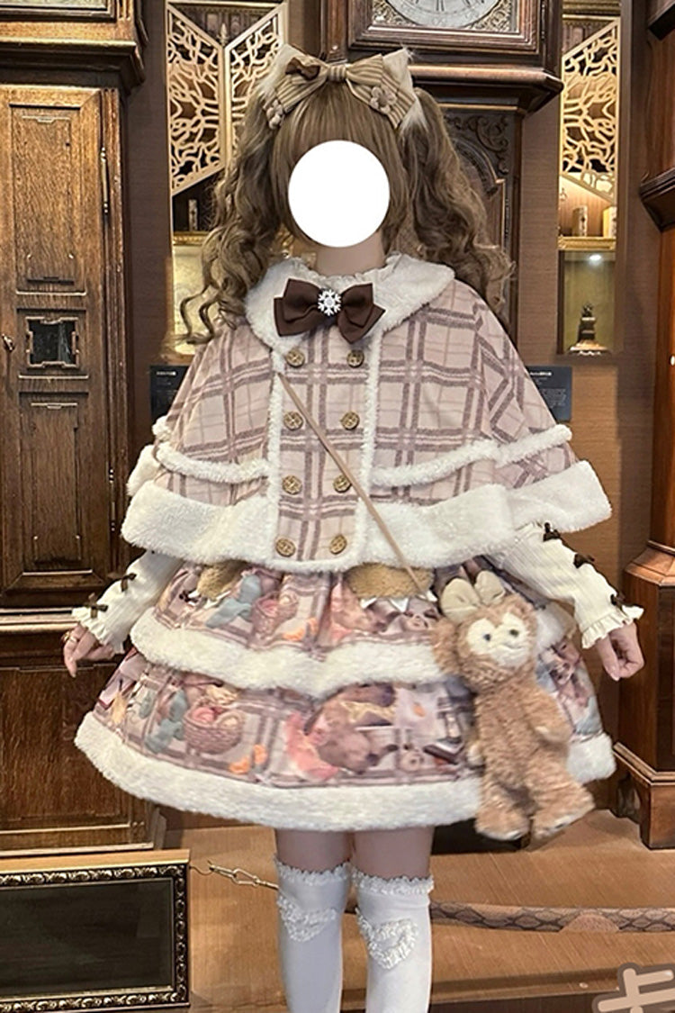 Sweet Lolita JSK - Capybara, 2 Colors, Printed, Layered - Lolita Coordinate Dress - additional product view 7