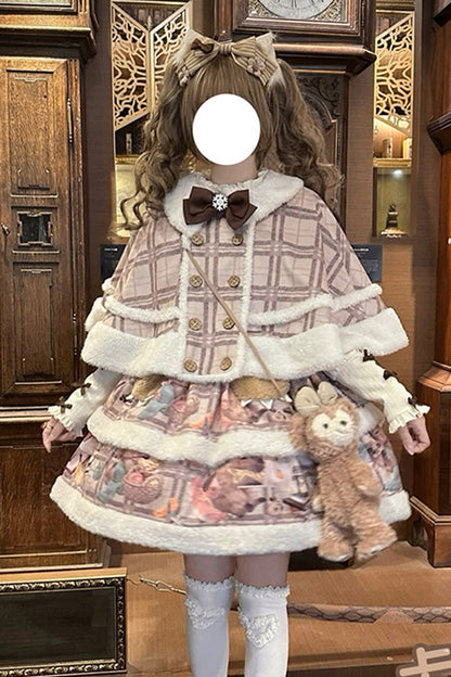 Sweet Lolita JSK - Capybara, 2 Colors, Printed, Layered - Lolita Coordinate Dress - additional product view 7