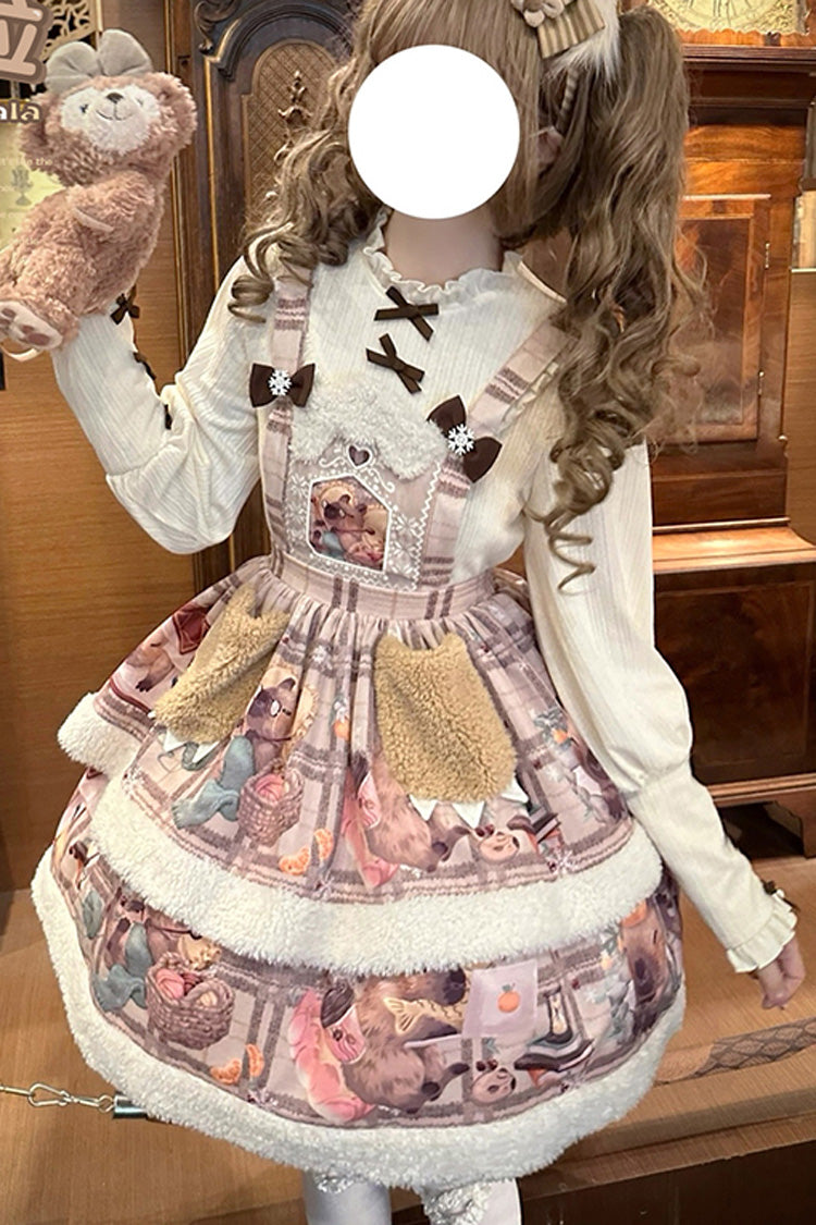Sweet Lolita JSK - Capybara, 2 Colors, Printed, Layered - Lolita Coordinate Dress - additional product view 9