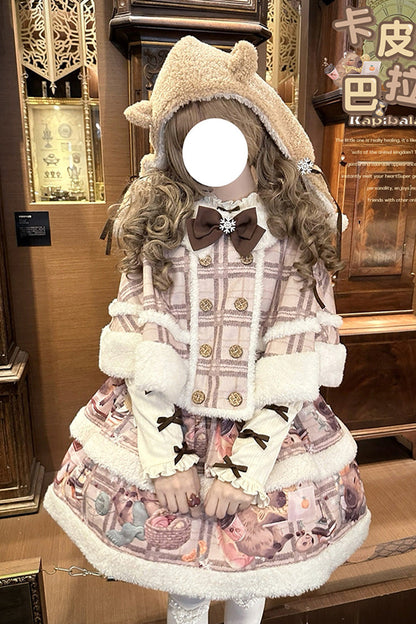 Sweet Lolita JSK - Capybara, 2 Colors, Printed, Layered - Lolita Coordinate Dress - additional product view 10