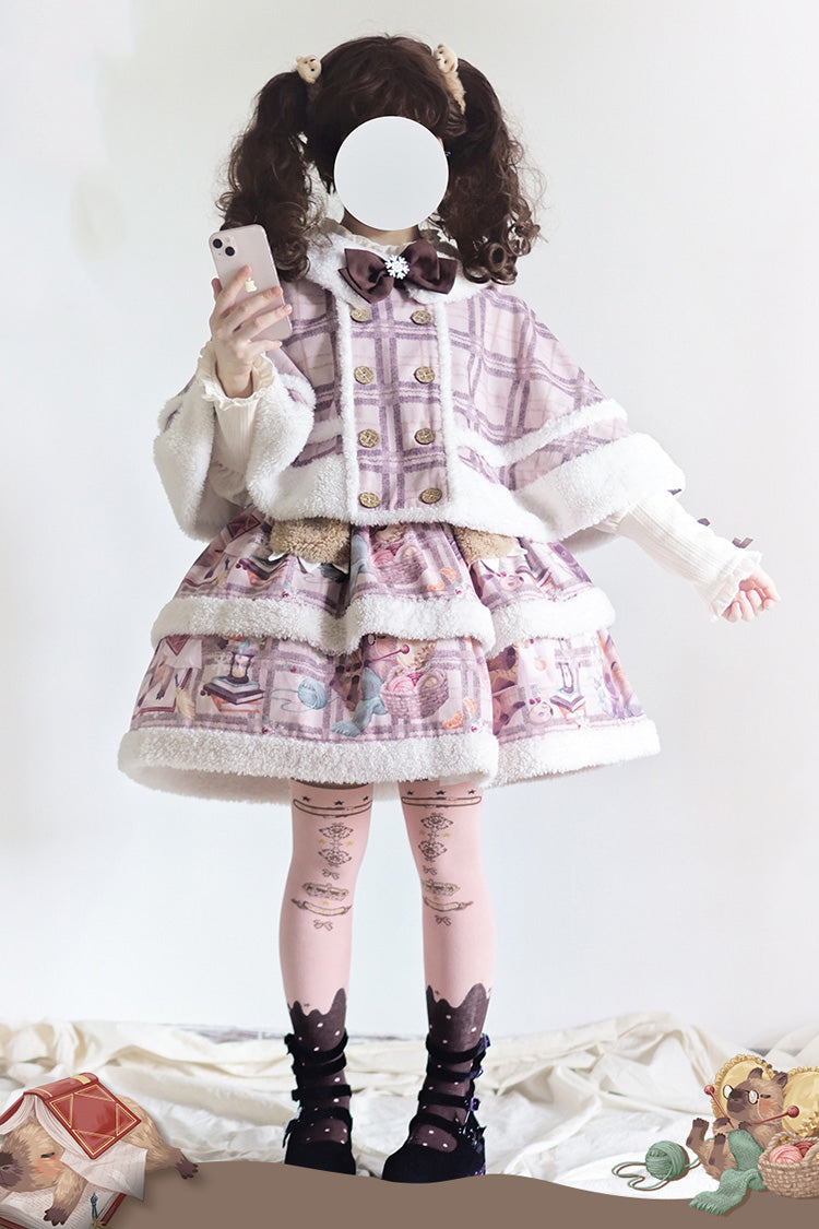 Sweet Lolita JSK - Capybara, 2 Colors, Printed, Layered - Lolita Coordinate Dress - additional product view 13