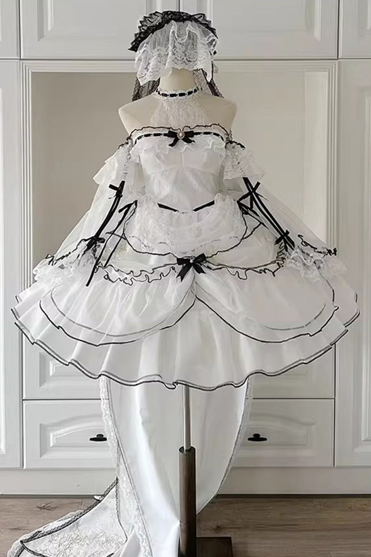 Sweet Lolita JSK - Cascade Poem, White, Plus Size, Short Length, Gothic Style - additional product view 3