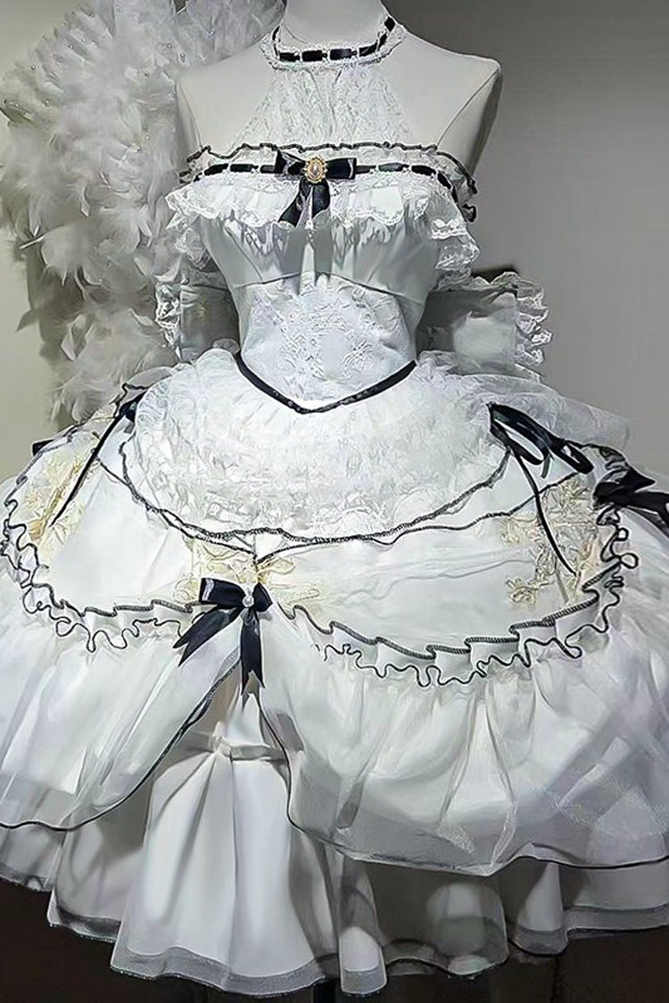 Sweet Lolita JSK - Cascade Poem, White, Plus Size, Short Length, Gothic Style - additional product view 5