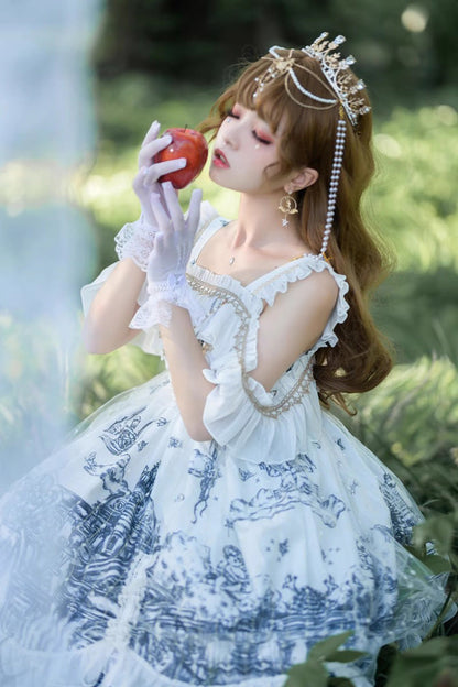 Sweet Lolita JSK - Castle Feast, White, Gothic Style, Bow Detail, Ruffled - additional product view 2