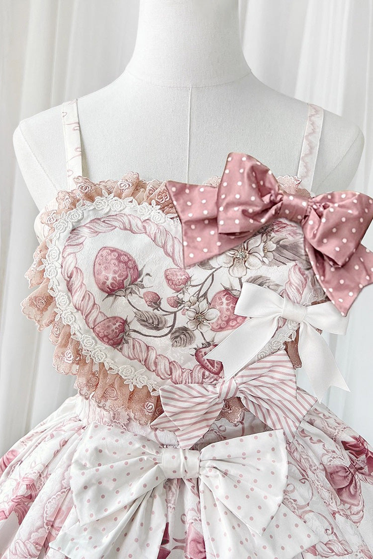 Sweet Lolita JSK - Cat Dessert House, Pink, Ruffled, Printed, Bow Detail - additional product view 8