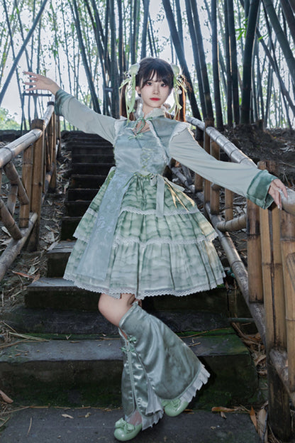 Sweet Lolita JSK - Cheongsam Ink Print Multi-layer, 2 Colors, Chinese-Inspired Style - additional product view 10