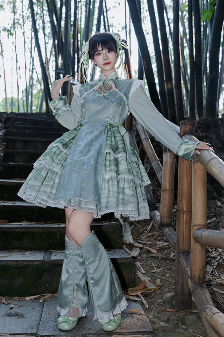 Sweet Lolita JSK - Cheongsam Ink Print Multi-layer, 2 Colors, Chinese-Inspired Style - additional product view 12