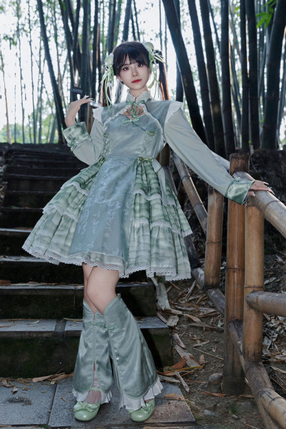 Sweet Lolita JSK - Cheongsam Ink Print Multi-layer, 2 Colors, Chinese-Inspired Style - additional product view 12