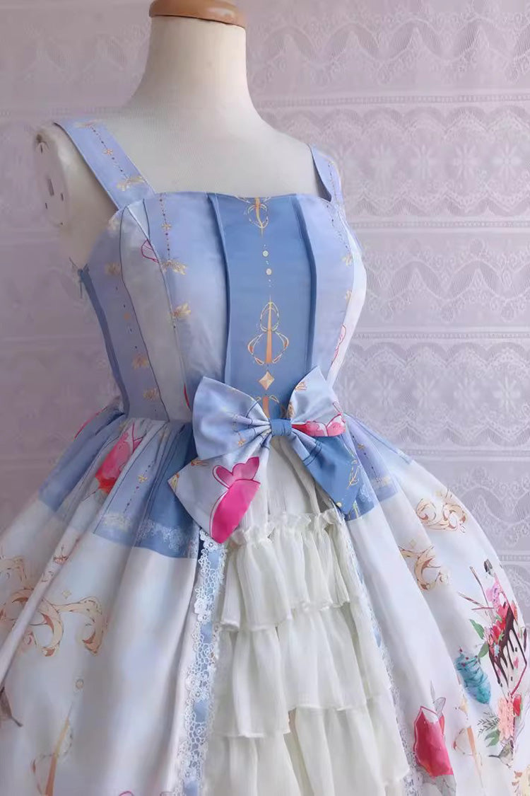Sweet Lolita JSK - Cool Summer Dessert Print, 3 Colors, Ruffled, Printed, Bow Detail - additional product view 2