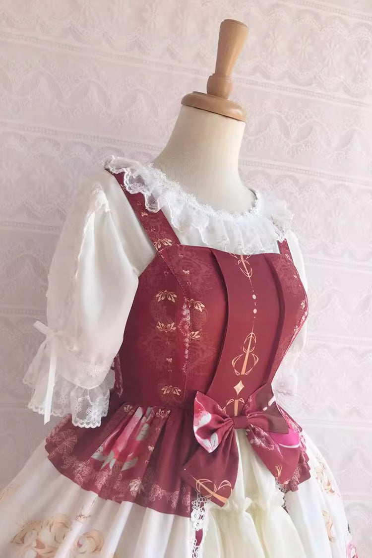Sweet Lolita JSK - Cool Summer Dessert Print, 3 Colors, Ruffled, Printed, Bow Detail - additional product view 7