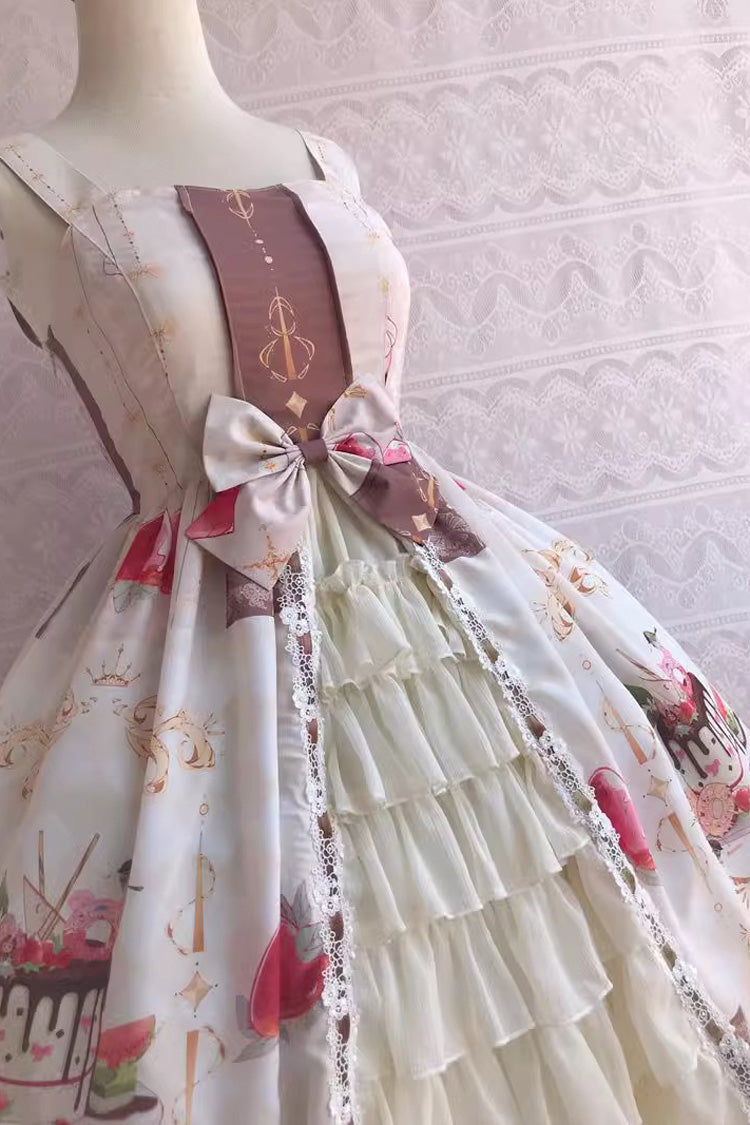 Sweet Lolita JSK - Cool Summer Dessert Print, 3 Colors, Ruffled, Printed, Bow Detail - additional product view 10