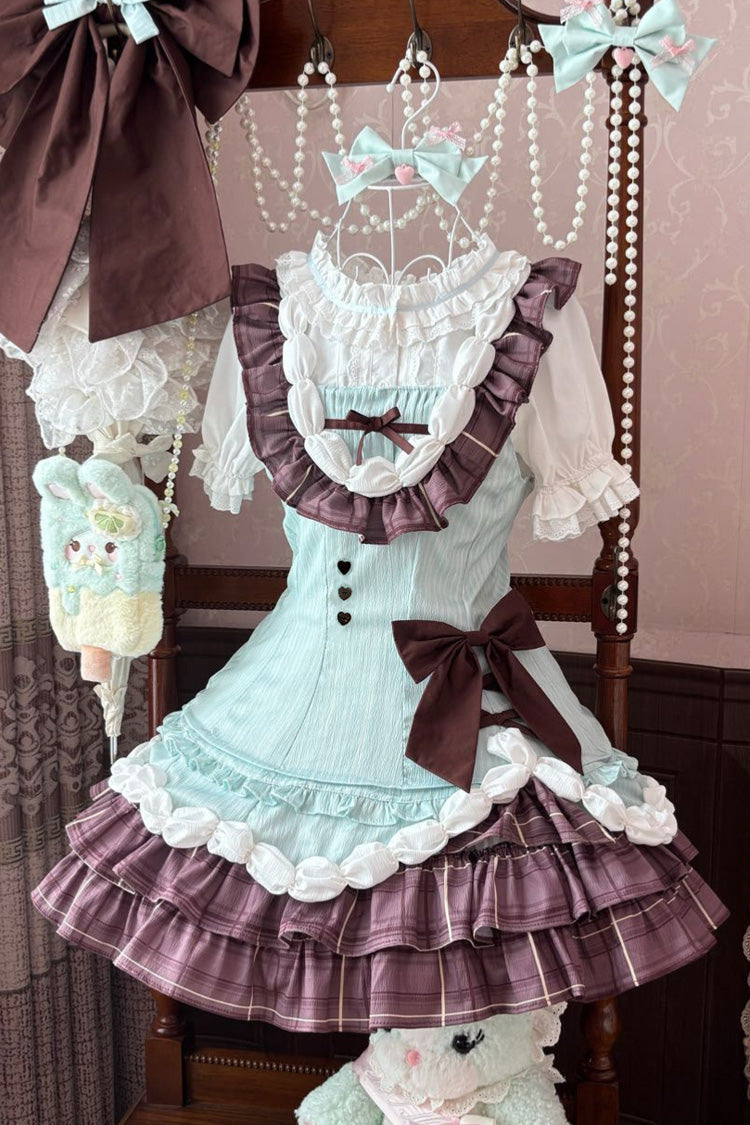 Sweet Lolita JSK - Creamy Thin Chocolate, 2 Colors, Layered, Bow Detail, Ruffled - additional product view 3