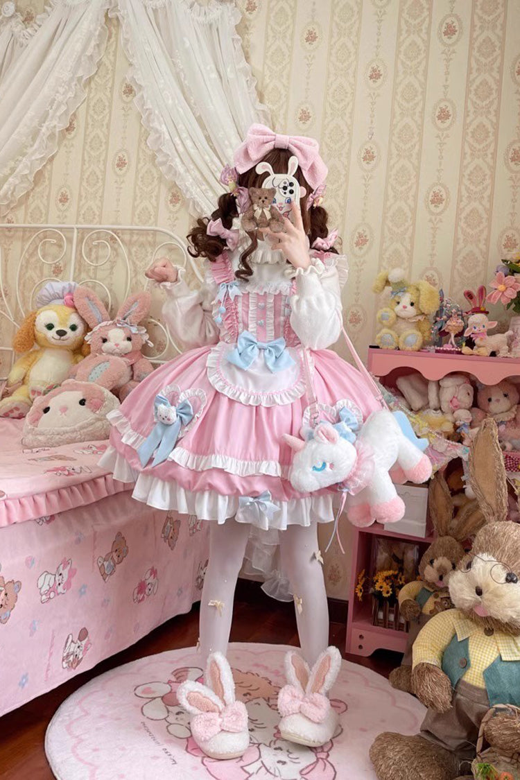 Sweet Lolita JSK - Cute Party Multi-layer Ruffle, 2 Colors, Ruffled, Bow Detail - additional product view 3