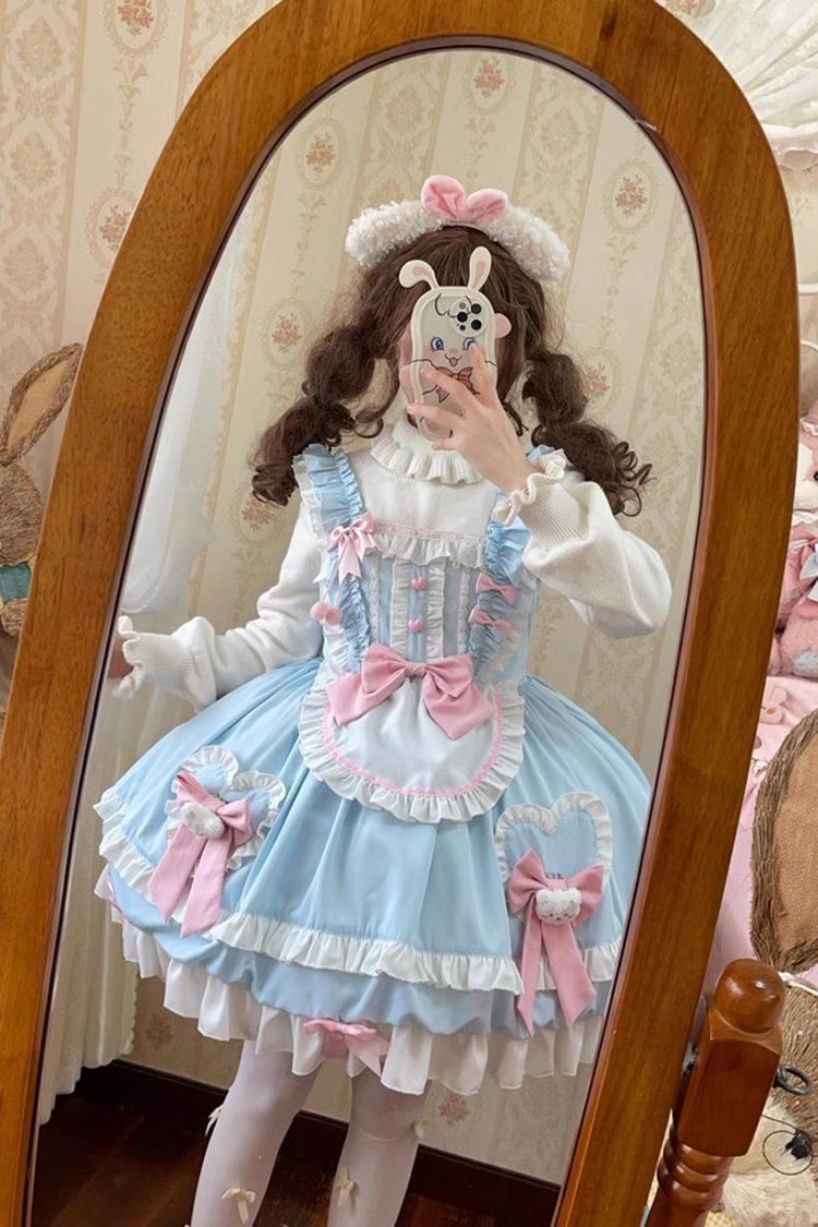 Sweet Lolita JSK - Cute Party Multi-layer Ruffle, 2 Colors, Ruffled, Bow Detail - additional product view 9