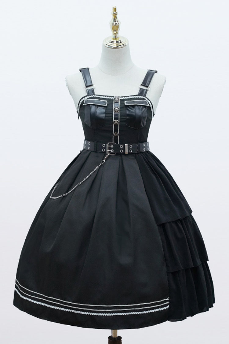Sweet Lolita JSK - Dark V Neck, Black, Gothic Style, Bow Detail - additional product view 7