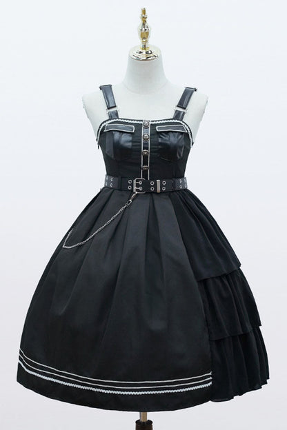 Sweet Lolita JSK - Dark V Neck, Black, Gothic Style, Bow Detail - additional product view 7