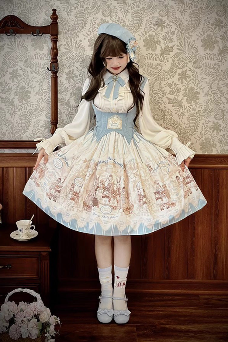 Sweet Lolita JSK - Doll's House Print, 2 Colors, Short Version, Short Length, Ruffled - additional product view 8