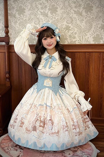Sweet Lolita JSK - Doll's House Print, 2 Colors, Short Version, Short Length, Ruffled - additional product view 9