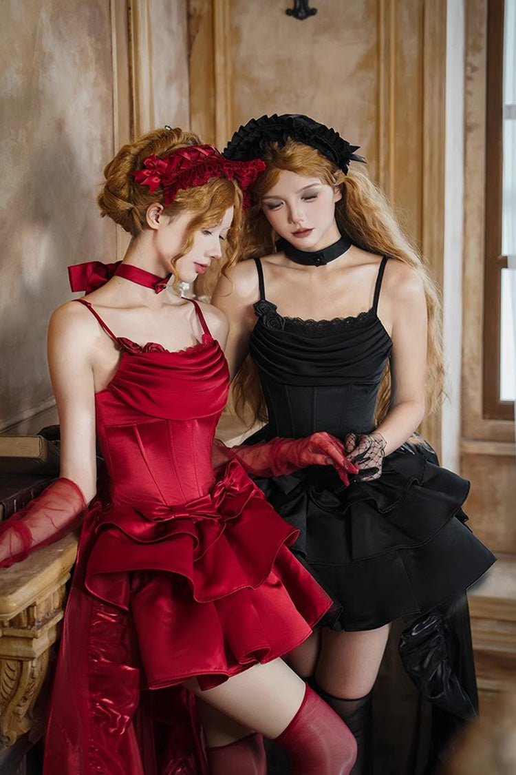 Sweet Lolita JSK - Duet, Red, Layered, Bow Detail, Ruffled - Lolita Coordinate Dress - additional product view 8