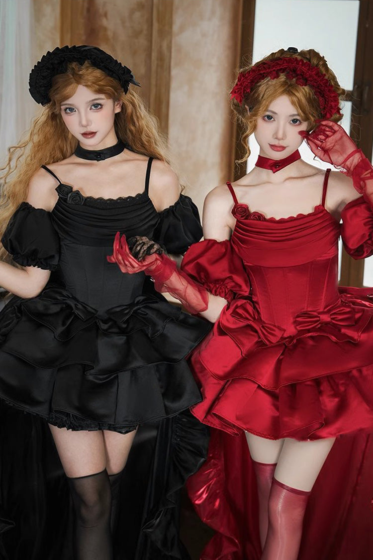 Sweet Lolita JSK - Duet, Red, Layered, Bow Detail, Ruffled - Lolita Coordinate Dress - additional product view 9