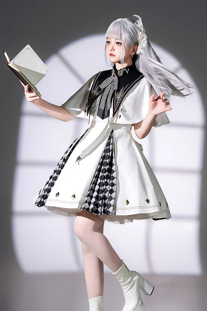Sweet Lolita JSK - Eye Of Truth, White, Gothic Style, Printed - additional product view 3