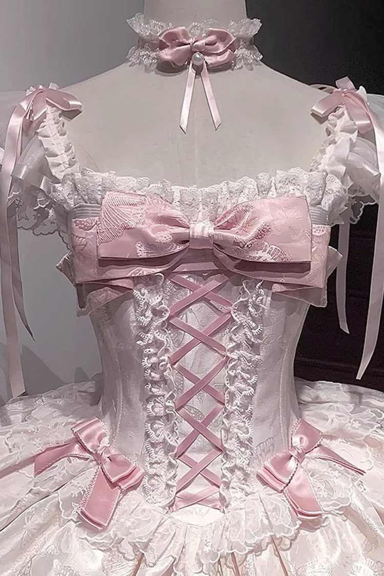 Sweet Lolita JSK - Flora Isle Butterfly, Pink, Lace-Up, Bow Detail, Lace Trim - additional product view 2