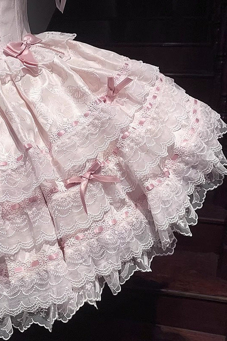Sweet Lolita JSK - Flora Isle Butterfly, Pink, Lace-Up, Bow Detail, Lace Trim - additional product view 9