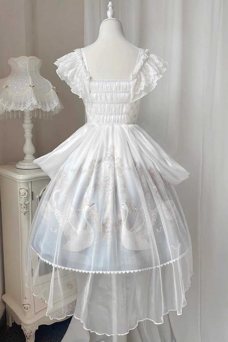 Sweet Lolita JSK - Flower And Letter, 2 Colors, Printed, Bow Detail, Ruffled - additional product view 2