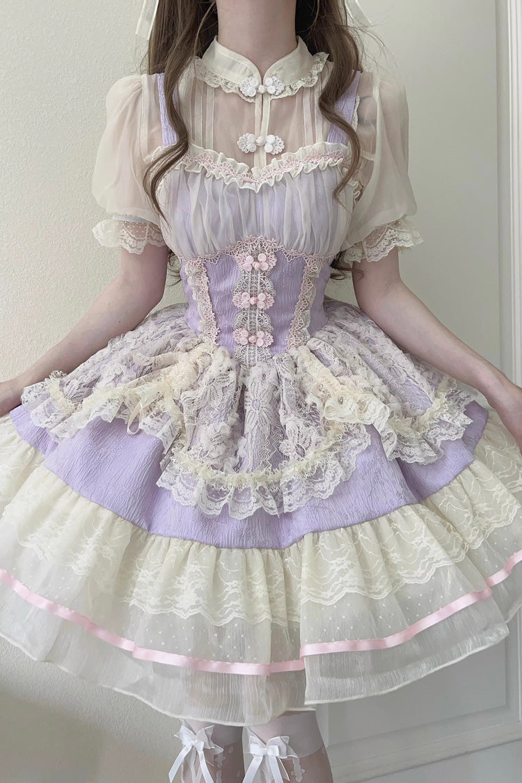 Sweet Lolita JSK - Flower Bud Halterneck Print, 3 Colors, Chinese-Inspired Style - additional product view 11